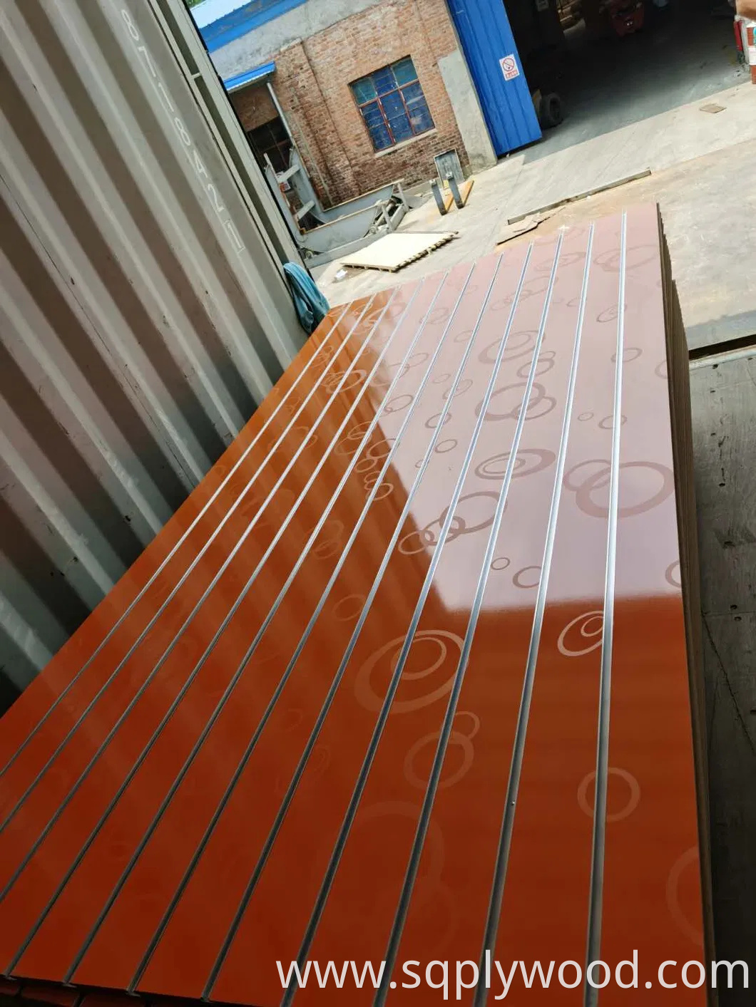 Horizontal Groove Length 2440mm Melamine Colors UV New Design MDF Slatwall Panel Slot Board